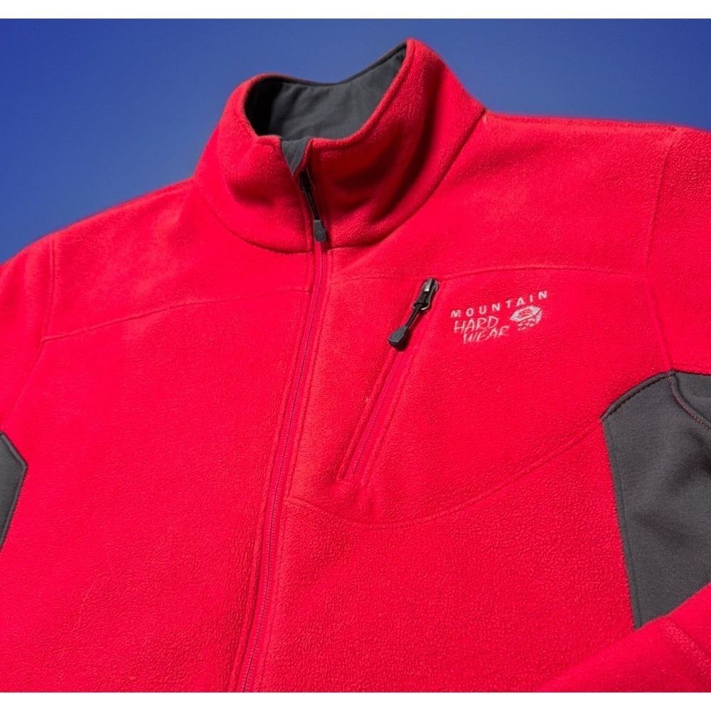 Mountain Hardwear Jacket Mens L Red Dual Fleece Full Zip Sherpa Lined Outdoor